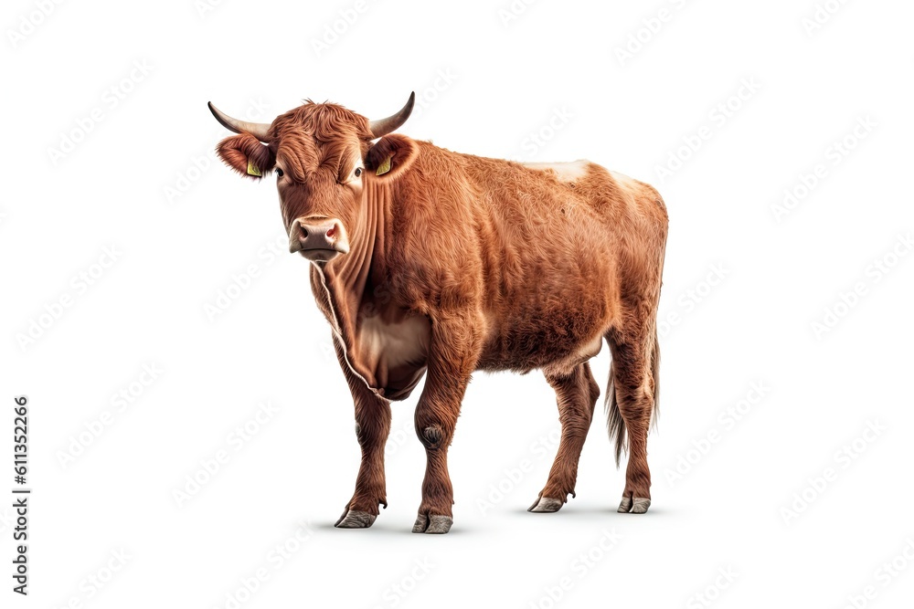 Standing Cow on an Isolated White Background Standing Cow on an Isolated White Background