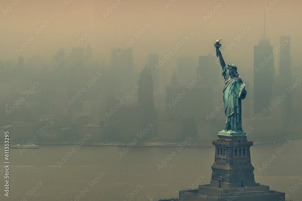 Fototapeta premium New York City Covered in Smoke from Bushfire