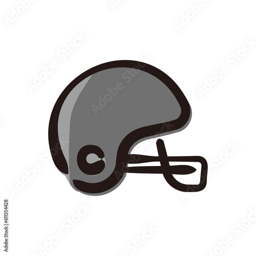 American football - Sports icon/illustration (Hand-drawn line, colored version)