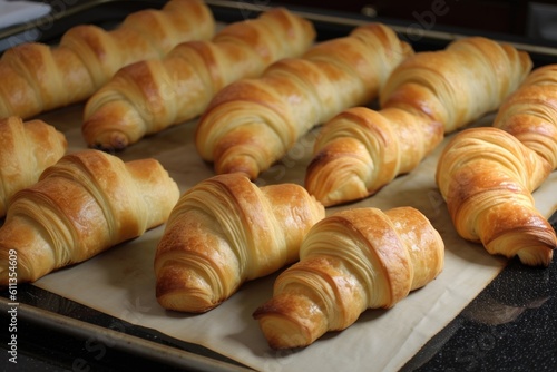 homemade croissants, rolled and ready to be filled with sweet or savory fillings, created with generative ai