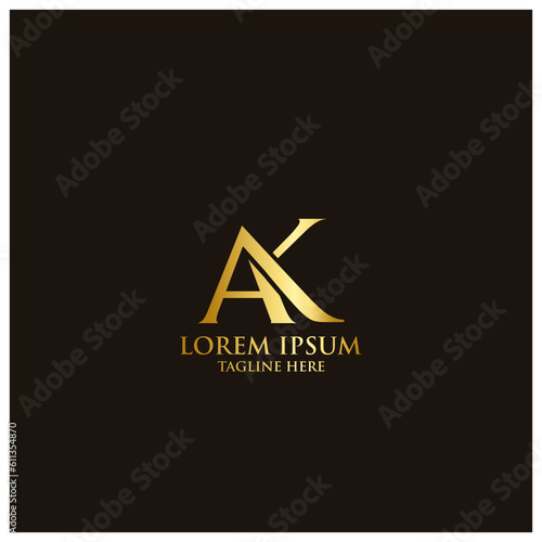 Luxury creative golden color logo design  Letter Logo vector  Creative icon  modern logos  professional black background  golden color logo