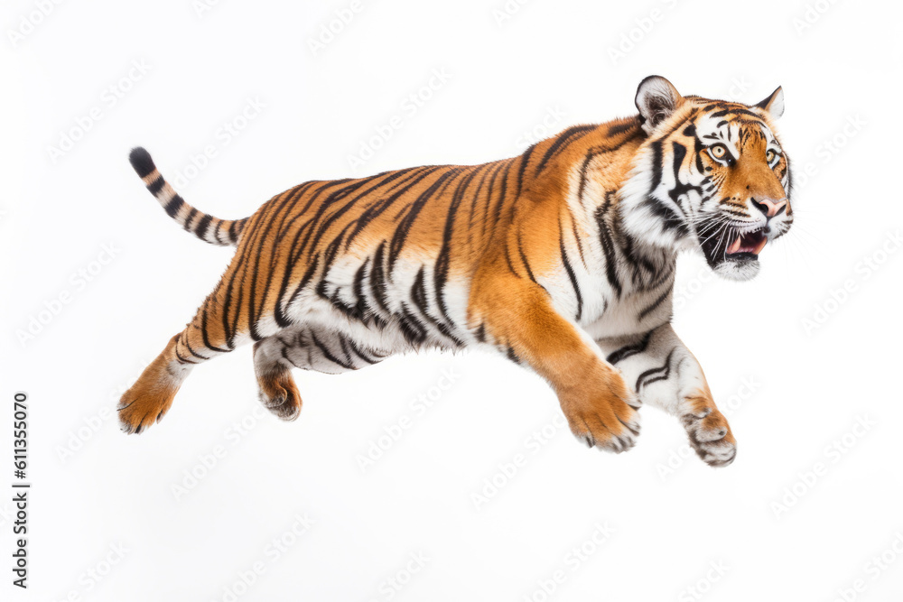 large tiger jumping isolated on white large tiger jumping isolated on white