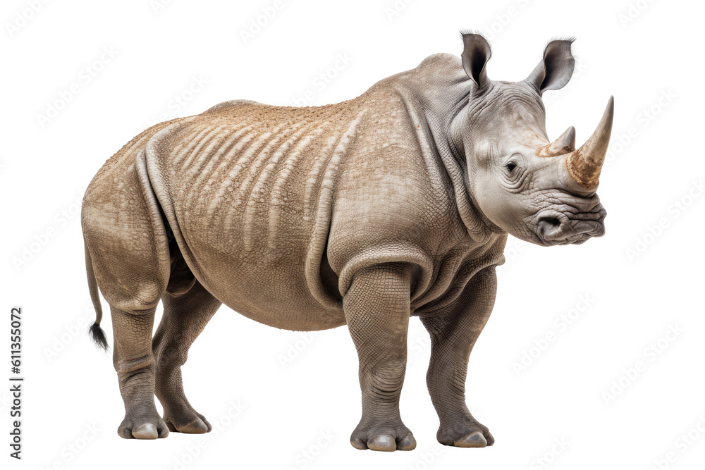 large isolated African black rhinoceros.