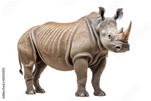 large isolated African black rhinoceros.
