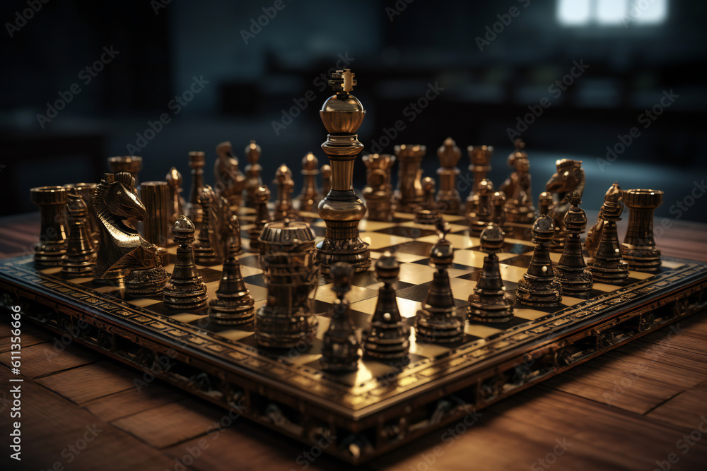 Art and Strategy of Chess: Unveiling the Power of Chessboards and Pieces in the Game of Kings! Immerse Yourself in the World of Chess, the Ultimate Board Game of Strategy Competition, Generative Ai