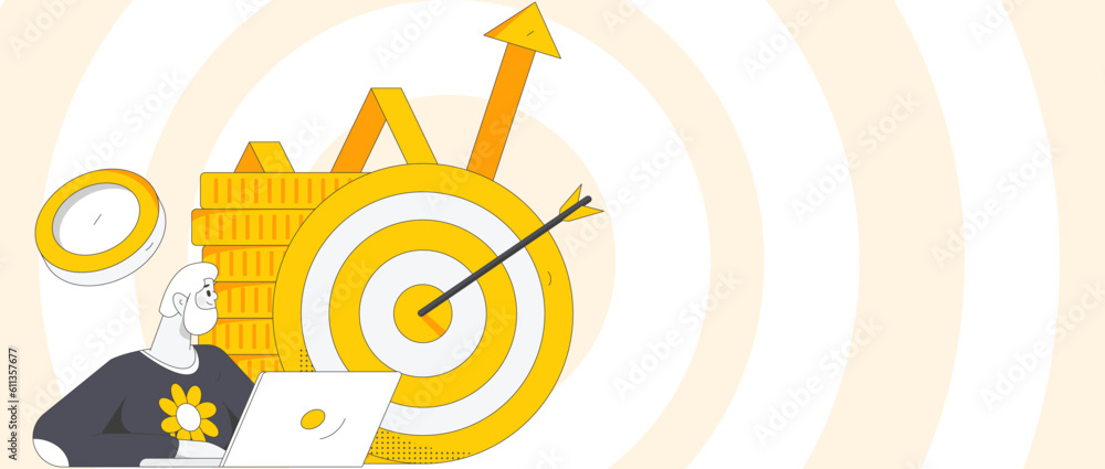 Fototapeta premium Business People Flat Vector Concept Operation Hand Drawn Illustration 