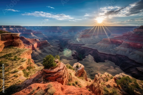 road trip to the grand canyon, with stunning shots of its awe-inspiring beauty, created with generative ai