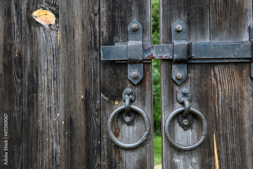 old wooden door with lock