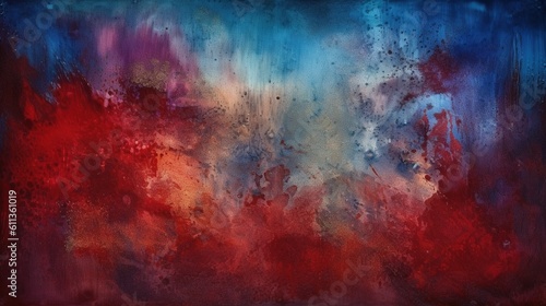 Watercolor Background with Realistic Red and Blue Texture, Artistic and Vibrant