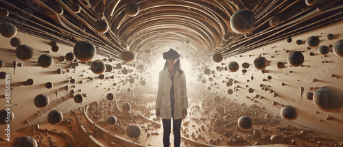 vr background illustration immersion in virtual reality concept.