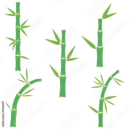 Fototapeta Naklejka Na Ścianę i Meble -  Hand painted leaft bamboo branches can be used as a variety of design elements.Great for gift-wrap, poster card and with have High quality clipping mask.

