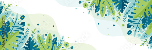 Bannière - Arrière-plan fleurs- Décorations florales vectorielles éditables - Couleurs douces - Design moderne - Éléments végétaux poétiques et légers