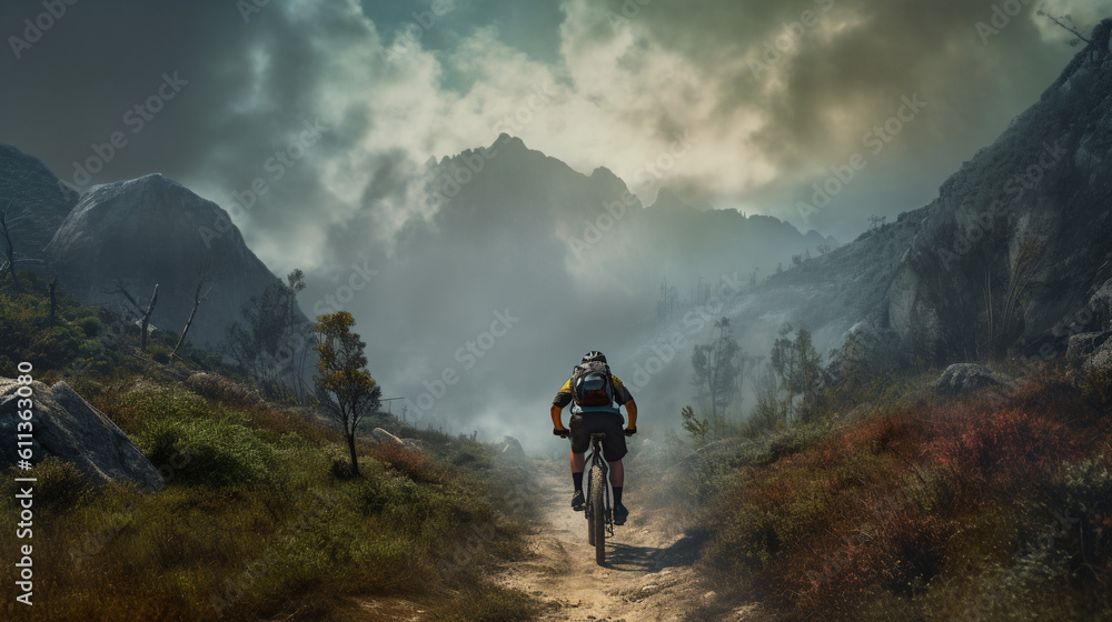 mountainbiker in the mountains
