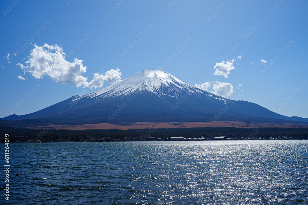 山中湖と富士山