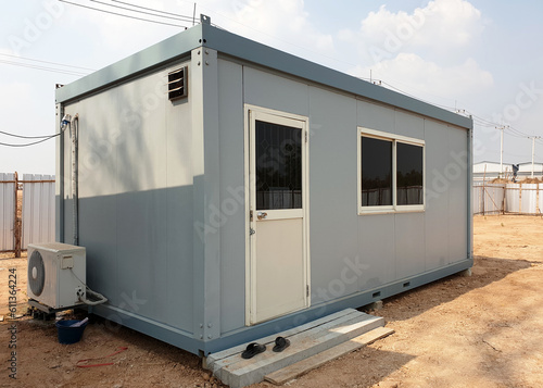 Mobile office buildings or container site office for construction site. © Tinglee