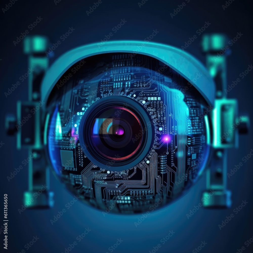 CCTV camera which ai technology of web configuration, Safety system area control, AI generated. CCTV camera which ai technology of web configuration, Safety system area control, AI generated.