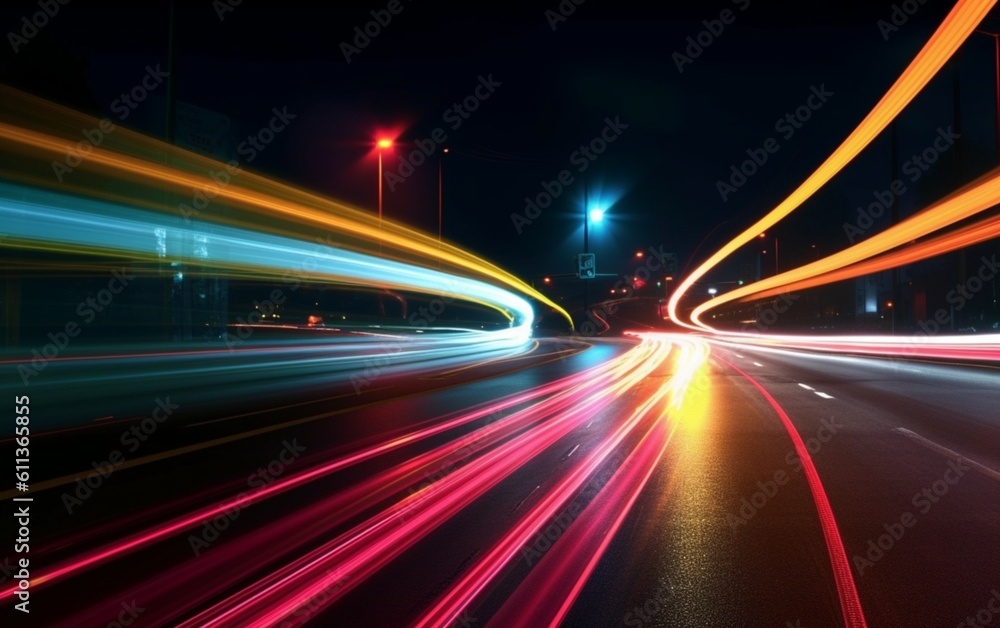 Night Rhythms: Mesmerizing Abstract Light Trails in the Urban Tapestry - High-Quality Wallpaper, Generative AI Night Rhythms: Mesmerizing Abstract Light Trails in the Urban Tapestry - High-Quality Wallpaper, Generative AI