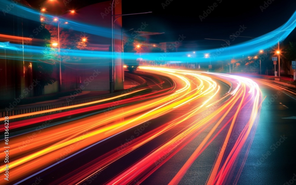 Night Rhythms: Mesmerizing Abstract Light Trails in the Urban Tapestry - High-Quality Wallpaper, Generative AI Night Rhythms: Mesmerizing Abstract Light Trails in the Urban Tapestry - High-Quality Wallpaper, Generative AI