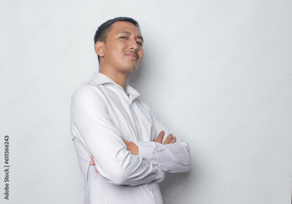 Asian young man with the expression Asian young man with the expression