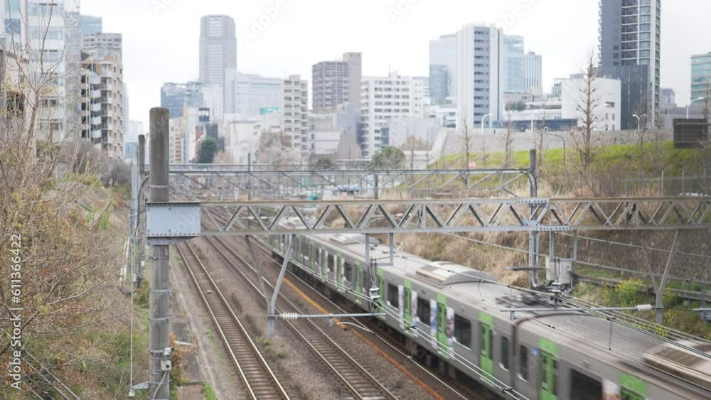4K Passenger train passing .