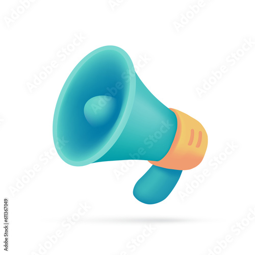 3D megaphone. News announcement concept. Promote business proposals