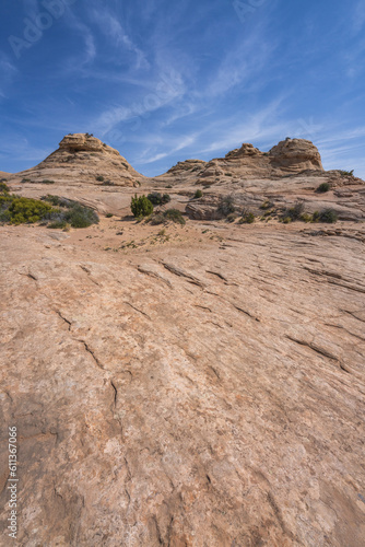 hiking the lathrop trail in canyonlands national park in utah  usa