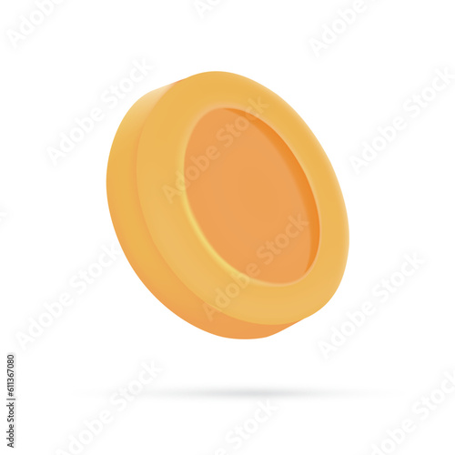3d gold coin. Digital currency coin concept in financial transaction. © anuwat