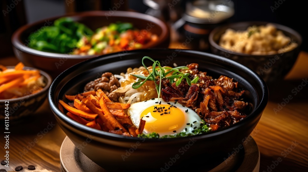 close up view of delicious asian food Generative AI, AI Generated close up view of delicious asian food Generative AI, AI Generated