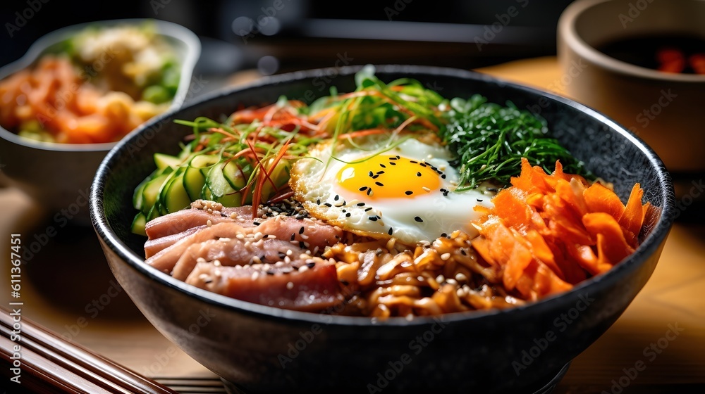 close up view of delicious asian food Generative AI, AI Generated close up view of delicious asian food Generative AI, AI Generated