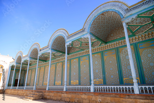 Colonnade of the Summer Palace in Bukhara, Uzbekistan photo