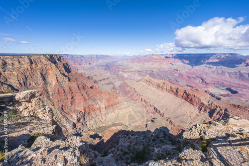 Hiking the tanner trail in grand canyon national park in arizona, usa