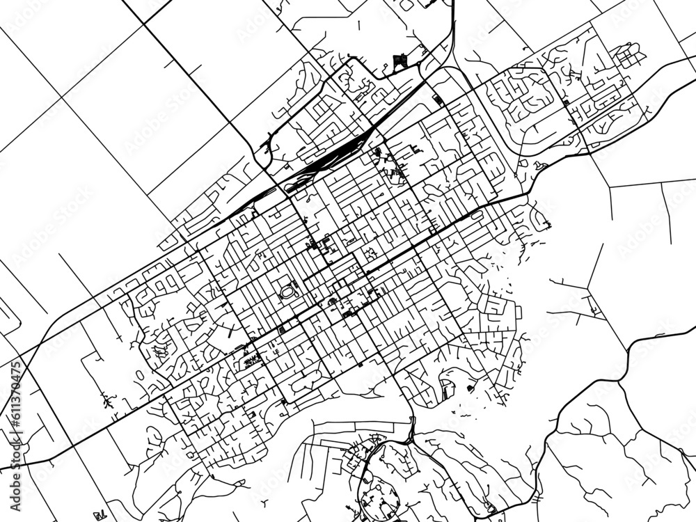 Vector road map of the city of  Palmerston North in New Zealand on a white background.