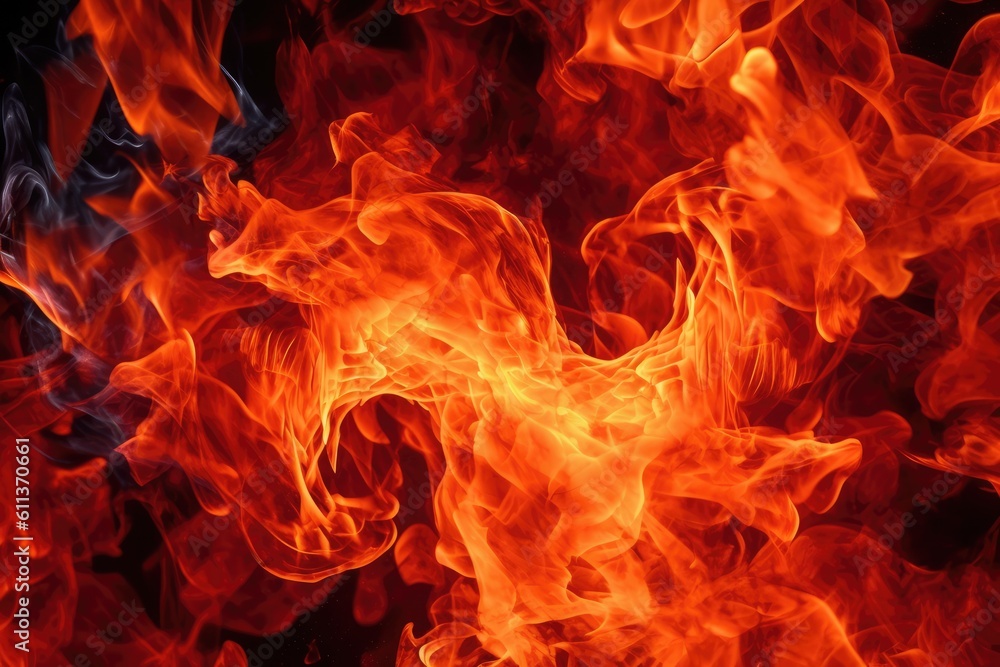 Beauty and power of flames in vibrant colors. Generative AI Beauty and power of flames in vibrant colors. Generative AI