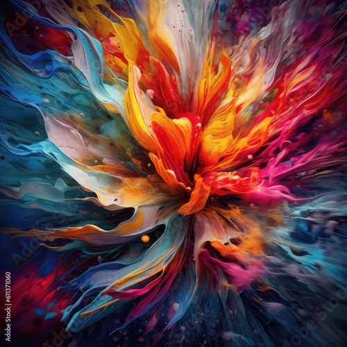 Unleash the power of creativity with an abstract image featuring a fusion of colors and textures generated AI