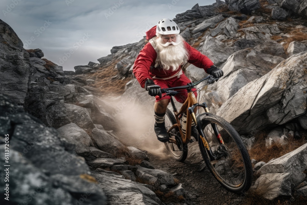 Radical Santa Claus - Christmas Concept - Illustration created with generative ai