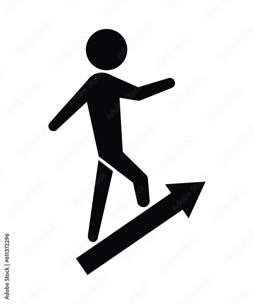 businessman running with arrow icon, vector best flat icon.