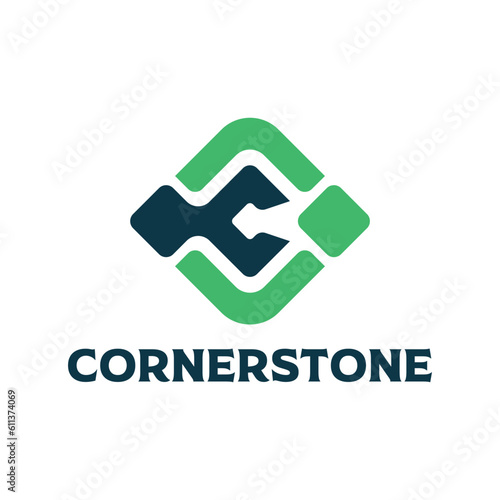 Canvas Print c logo design premium vector cornerstone cl count