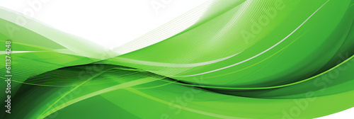 Abstract green twirly lines design, banner, generative AI