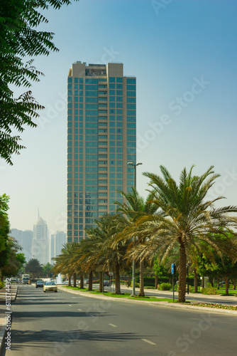 High rise buildings and streets in Dubai, UAE