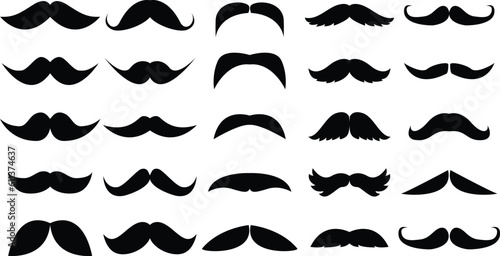 mustache set vector