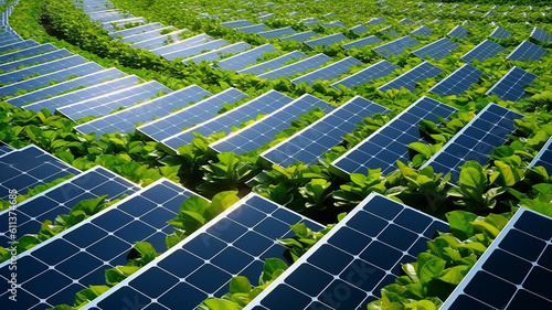 pannelli solari , concetto di ecologia e salvezza dell'ambiente, energia pulita e rinnovabile, creata con ai