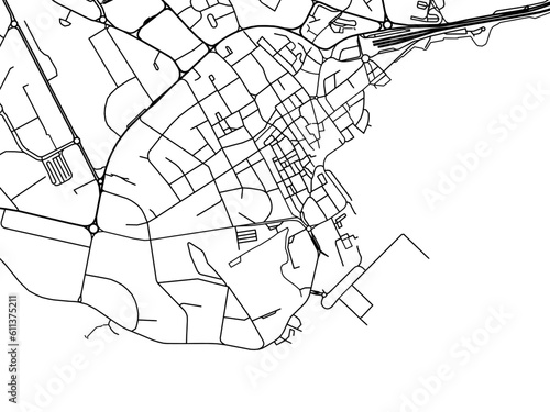 Vector road map of the city of  Cascais in Portugal on a white background.