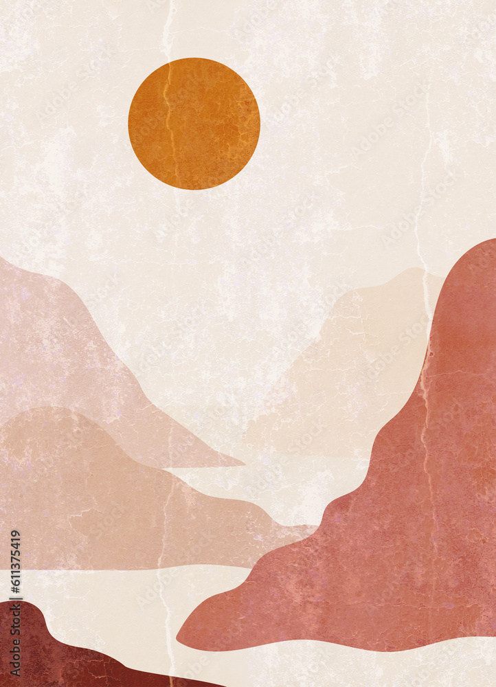 Fototapeta minimalistyczny wzór w stylu boho