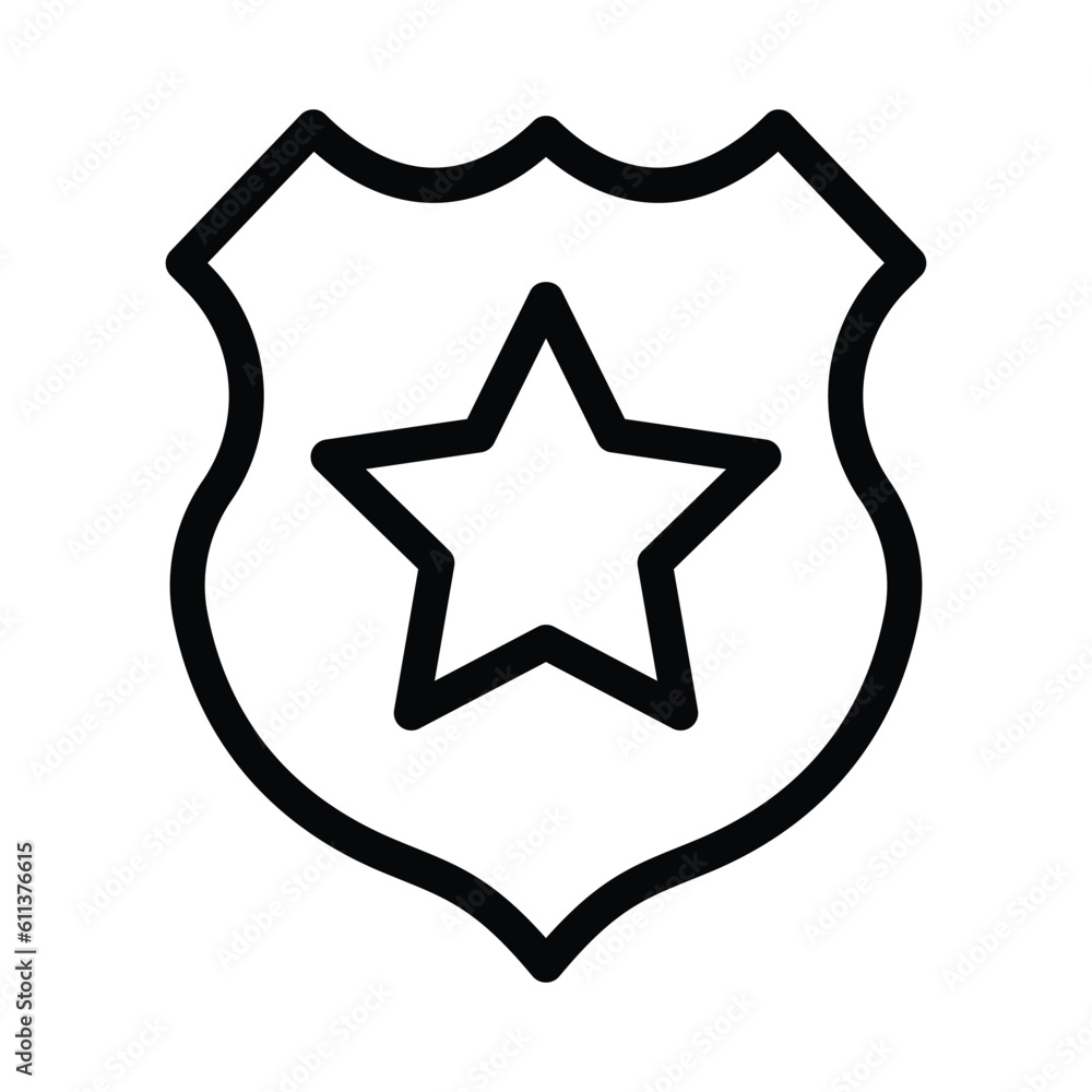 police badge line icon illustration vector graphic police badge line icon illustration vector graphic