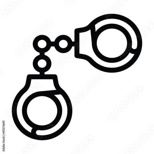 handcuff line icon illustration vector graphic
