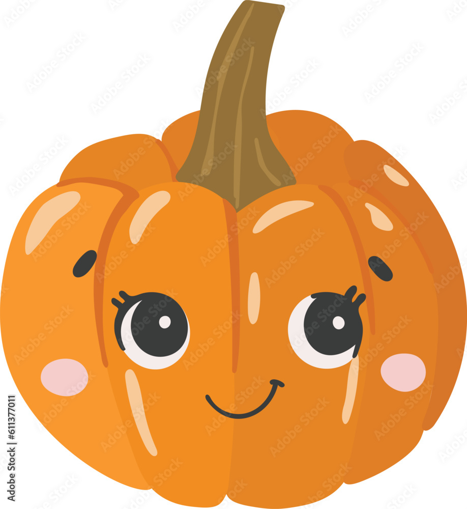 Obraz premium Cute vegetable vector, Vegetable with face, Happy vegetable vector, Summer vegetable with eyes, Kids funny illustration