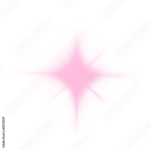Sparkling star pink pastel gradient. Bright star gradient blur clipart.