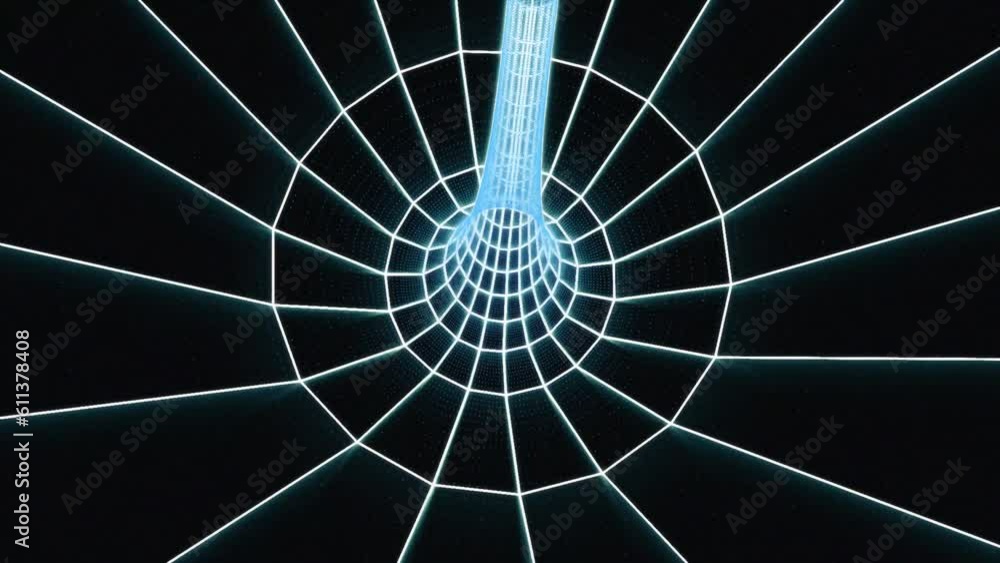 Vidéo Stock Wireframe abstraction. Flying through a virtual tube