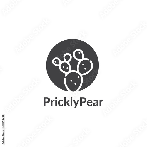 prickly pear logo design vector templet,