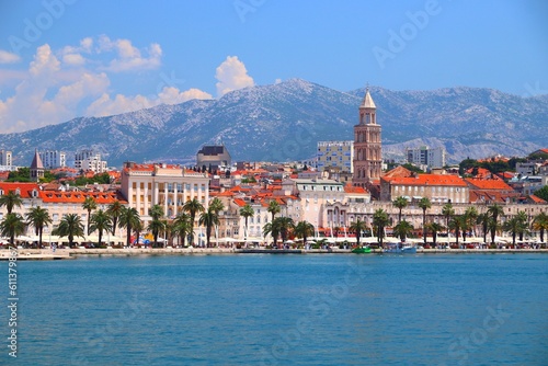 Split. Old Town in Croatia. UNESCO World Heritage Site landmark.